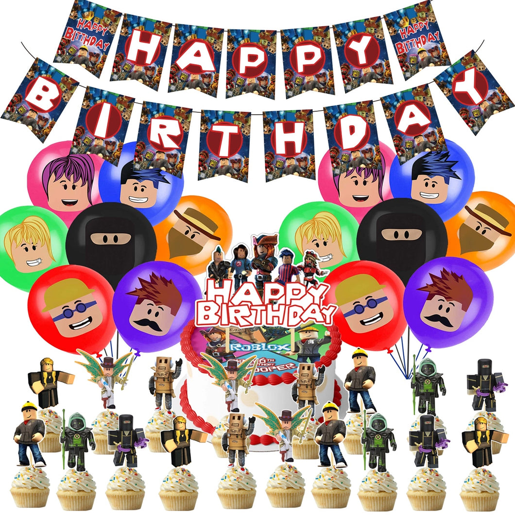 13 Ro•blox theme birthday  party decorations