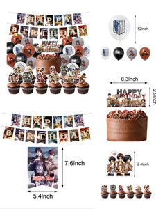 208 Anime Attack•Titan theme birthday  party decoration