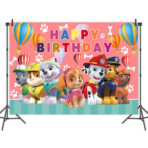 17 Paw P Birthday party decorations background wall backdrops 3D printing tapestry post accessory