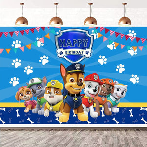 17 Paw P Birthday party decorations background wall backdrops 3D printing tapestry post accessory