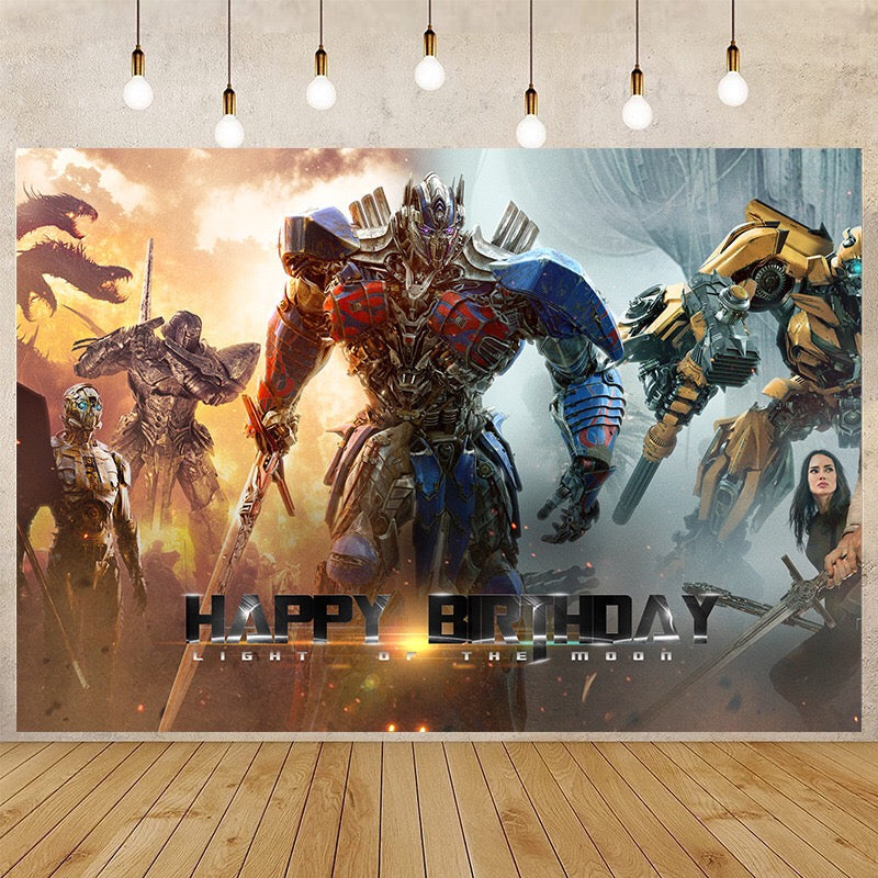 12 Transformers Birthday party decoration background wall backdrops 3D printing tapestry post accessory