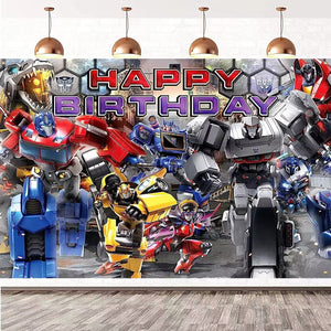 12 Transformers Birthday party decoration background wall backdrops 3D printing tapestry post accessory