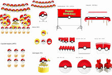 Load image into Gallery viewer, 18 Poke•mon theme birthday  party decoration
