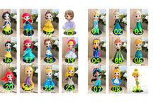 Load image into Gallery viewer, 74 Cartoon characters princess figures kid toys cake decoration
