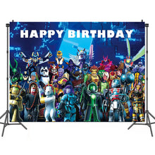 Load image into Gallery viewer, 13 Ro•blox Birthday party decorations background wall backdrops 3D printing tapestry post accessory
