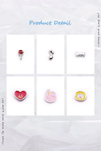 Load image into Gallery viewer, BTS earrings pink 6pieces stud alloy
