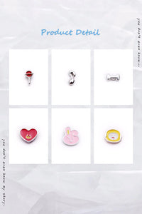 BTS earrings pink 6pieces stud alloy