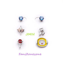 Load image into Gallery viewer, BTS earrings pink 6pieces stud alloy
