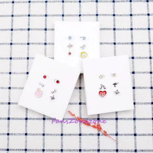 BTS earrings pink 6pieces stud alloy